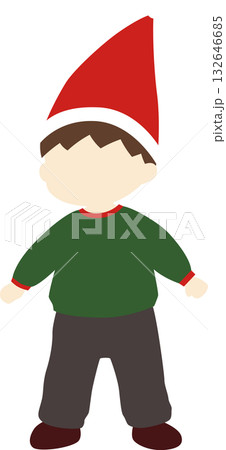 サンタ帽をかぶった男の子の手描きイラスト(顔なしver.)|クリスマスのかわいい子どものイメージ サンタ帽をかぶった男の子の手描きイラスト(顔なしver.)|クリスマスのかわいい子どものイメージ 132646685