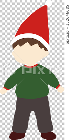 サンタ帽をかぶった男の子の手描きイラスト(顔なしver.)|クリスマスのかわいい子どものイメージ サンタ帽をかぶった男の子の手描きイラスト(顔なしver.)|クリスマスのかわいい子どものイメージ 132646685