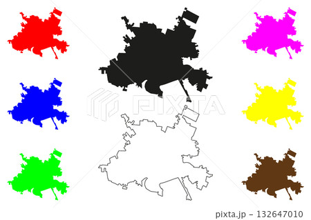 Fresnillo city (United Mexican States, Mexico, Zacatecas State) map vector illustration, scribble sketch Fresnillo de Gonzalez Echeverria map Fresnillo city (United Mexican States, Mexico, Zacatecas State) map vector illustration, scribble sketch Fresnillo de Gonzalez Echeverria map 132647010