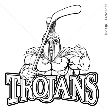 Trojan Man Ice Hockey Sports Team Mascot Trojan Man Ice Hockey Sports Team Mascot 132648336