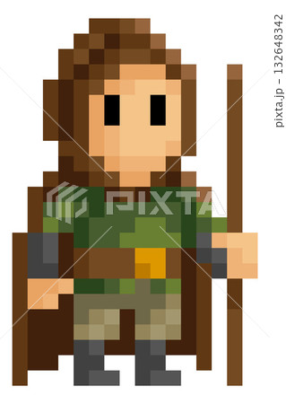 Medieval Fantasy Pixel Art Game Cartoon Character 132648342