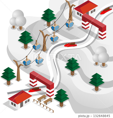 Bobsleigh Track. Vector illustration. Isometric. Bobsleigh Track. Vector illustration. Isometric. 132648645