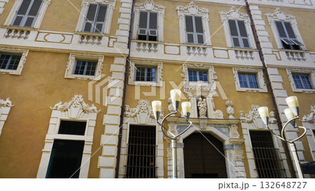 Sanremo, Italy - Facade of building at central street of Sanremo Sanremo, Italy - Facade of building at central street of Sanremo 132648727