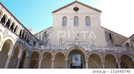 Courtyard inside Salerno Cathedral facing the main door at Salerno, Italy Courtyard inside Salerno Cathedral facing the main door at Salerno, Italy 132648746