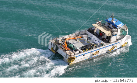 Valletta, Malta - small fishing boat at sea 132648775