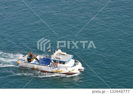 Valletta, Malta - small fishing boat at sea 132648777