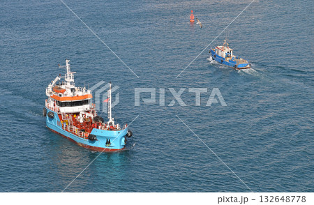 Small Tanker in the Port of Valletta, Malta 132648778