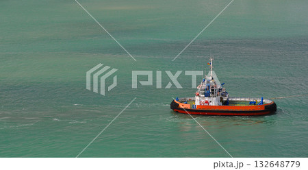 Coastal safety, salvage and rescue boat at sea 132648779