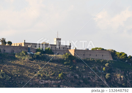 Beautiful view of Montjuic Castle in Barcelona, Spain 132648792
