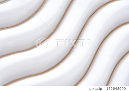 Beautiful waves of cream close-up. Beauty background. 132648990