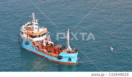 Small Tanker in the Port of Valletta, Malta Small Tanker in the Port of Valletta, Malta 132649028