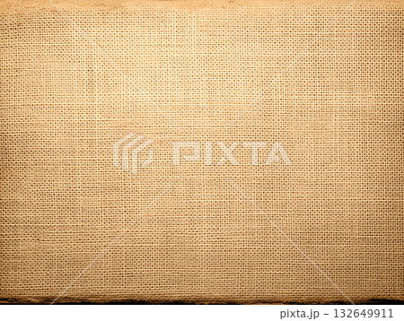 麻布素材のナチュラルで温かみのあるテクスチャ背景 132649911