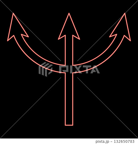 Neon trident Neptune red color vector illustration image flat style Neon trident Neptune red color vector illustration image flat style 132650783