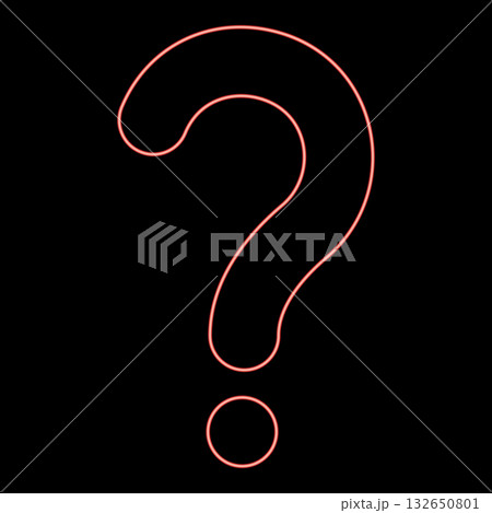 Neon sign question red color vector illustration image flat style 132650801