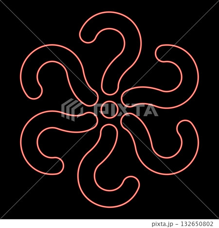 Neon signs of questions Sign question red color vector illustration image flat style 132650802