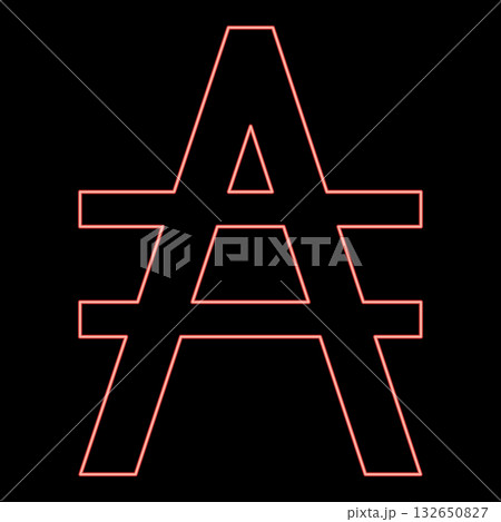 Neon austral symbol sign red color vector illustration image flat style Neon austral symbol sign red color vector illustration image flat style 132650827