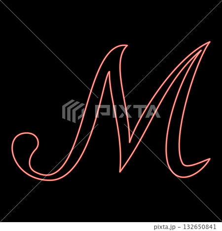 Neon mark sign symbol red color vector illustration image flat style Neon mark sign symbol red color vector illustration image flat style 132650841