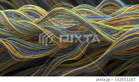 Interwoven luminous threads forming complex patterns. Interwoven luminous threads forming complex patterns. 132651287