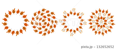 Autumn Leaves and Twigs Circular Frame border and Round Backdrop Copy space Template Big Set Autumn Leaves and Twigs Circular Frame border and Round Backdrop Copy space Template Big Set 132652652