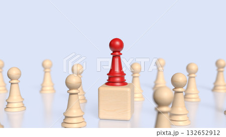 The Red chess for Leader concept 3d Rendering. The Red chess for Leader concept 3d Rendering. 132652912