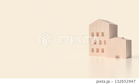 The Wood house for Property or Building concept 3d Rendering. The Wood house for Property or Building concept 3d Rendering. 132652947