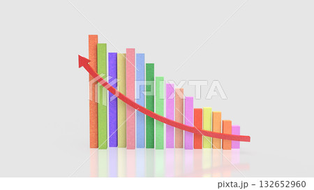The Multi color chart for Business concept 3d Rendering. 132652960