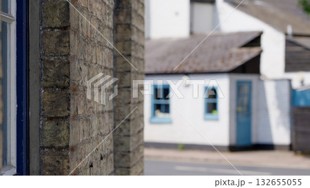 Old brick wall building facade in Cambridge, UK 132655055