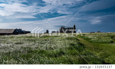 Whitby Abbey dominating the landscape in North York Moors National Park Whitby Abbey dominating the landscape in North York Moors National Park 132655137