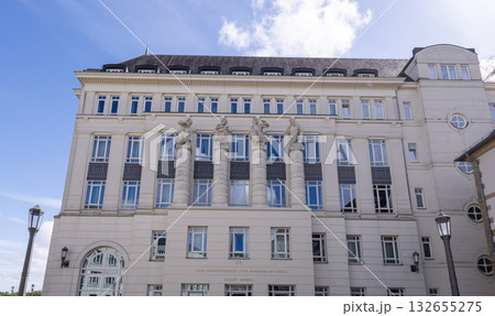 Luxembourg city court building showing statues representing the four seasons 132655275