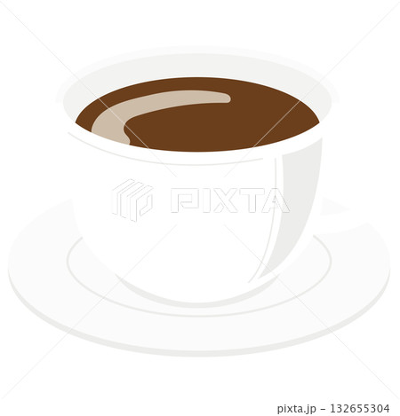 シンプルでかわいいホットコーヒーのイラスト シンプルでかわいいホットコーヒーのイラスト 132655304