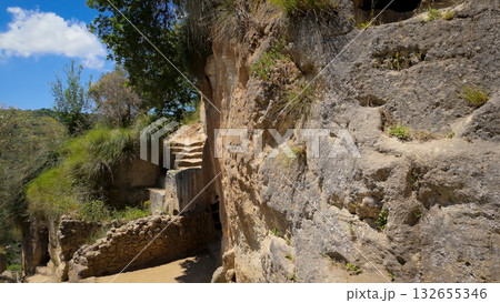 Exploring the ancient rupestrian settlement of Zungri, Calabria, Italy Exploring the ancient rupestrian settlement of Zungri, Calabria, Italy 132655346