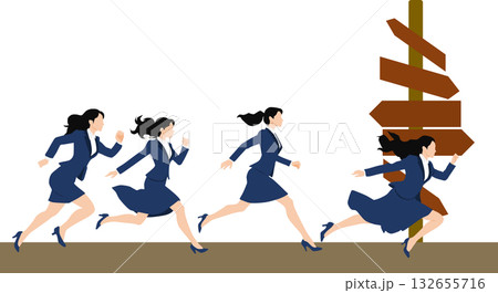 目標達成へのロードマップのイラスト 目標達成へのロードマップのイラスト 132655716