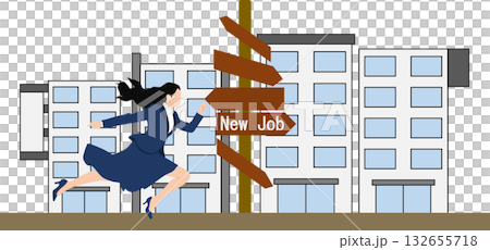 目標達成へのロードマップのイラスト	 132655718