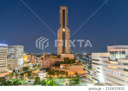 《静岡県》浜松駅の夜景・バスターミナルを見下ろす 132655832