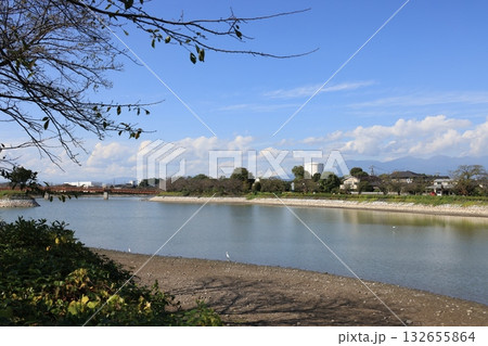 群馬県伊勢崎市の波志江下沼の風景 132655864