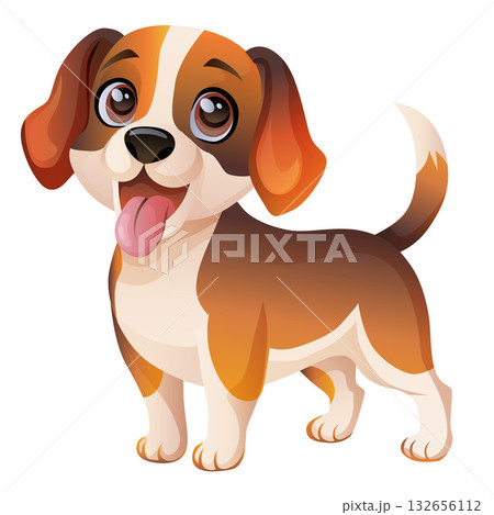 cute brown dog happy standing pose 132656112