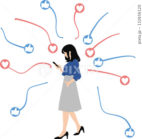 SNSのグラフィック素材イラスト SNSのグラフィック素材イラスト 132656120