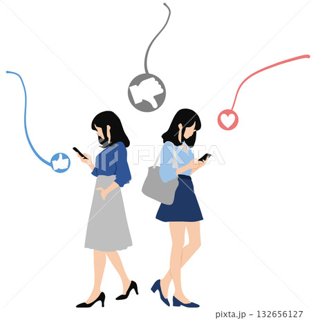 SNSのグラフィック素材イラスト 132656127