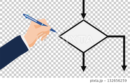 フローチャートのグラフィック素材イラスト	 132656259