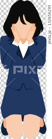 Illustration of a depressed woman 132656295