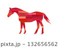 2026年賀状馬_赤 132656562