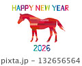 2026年賀状午年赤 132656564