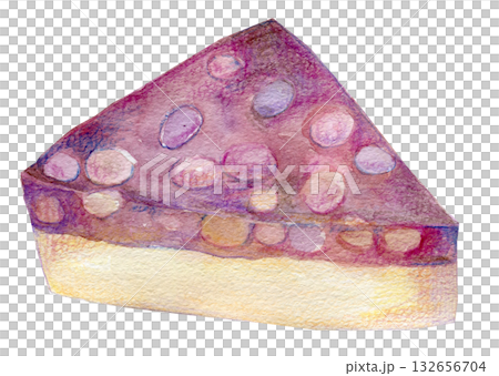 水彩イラスト　和菓子の水無月 132656704
