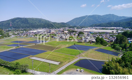 関ヶ原古戦場　笹尾山より　国史跡　空撮 132656961