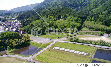 関ヶ原古戦場　笹尾山上空より家康本陣　国史跡　空撮 132656962