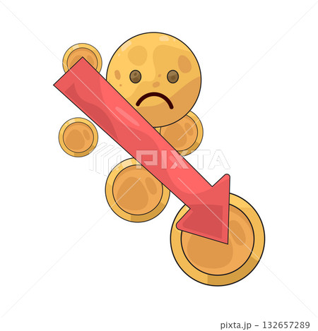 illustration of Income Arrow Down illustration of Income Arrow Down 132657289