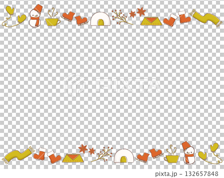 可愛的冬季材質框架 132657848