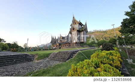 This is traditional house name Rumah Gadang Pagaruyung 132658666