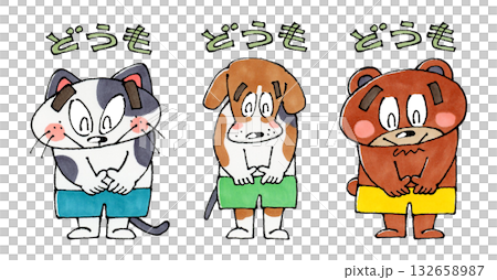 鞠躬動物角色套裝(貓、狗、熊) 鞠躬動物角色套裝(貓、狗、熊) 132658987