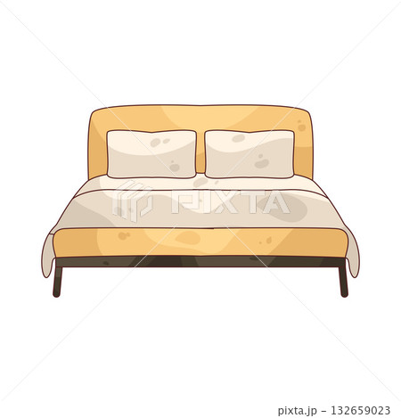 illustration of Double Bed illustration of Double Bed 132659023